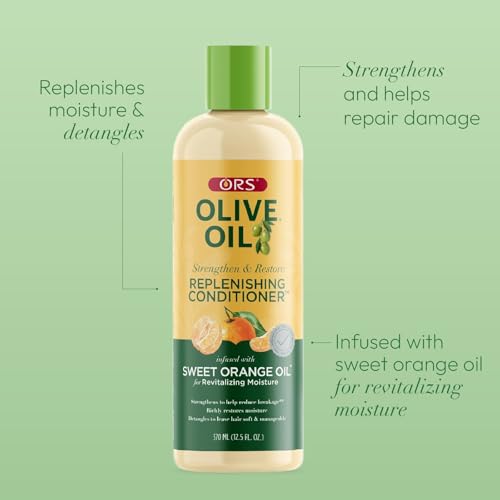 ORS Olive Oil Strengthen & Nourish Replenishing Conditioner infused with Sweet Orange Oil for Revitalizing Moisture 12.25 Ounce (Pack of 4)