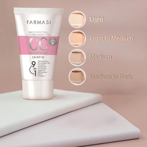 Farmasi CC Cream SPF 25 - Lightweight Color Correcting Tinted Moisturizer, 1.7 fl oz