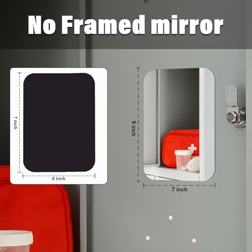 7x9 Inch Magnetic Locker Mirror with Real Glass & Safety Edges