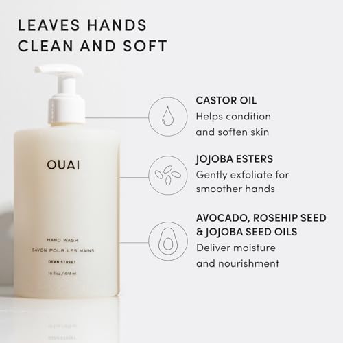 OUAI Dean Street Hand Wash - Exfoliating Liquid Soap, 16 Fl Oz