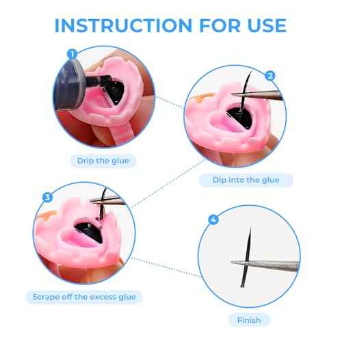 300Pcs Glue Rings Lash Glue Rings for eyelash extention Supplies Lash Tech Holder Lovely Pink Heart Shape