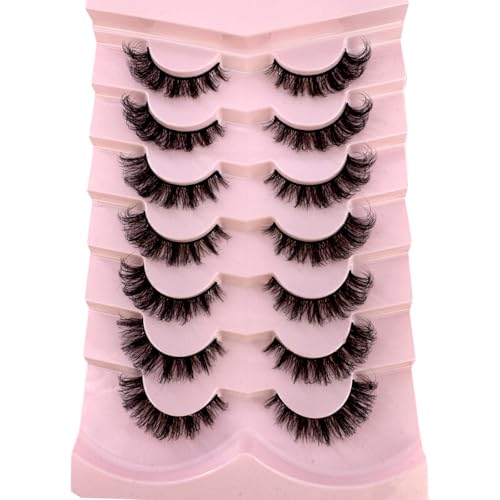 7 Pairs Faux Mink False Eyelashes Wispy Natural Look