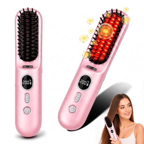 Go Brush Pro Cordless Hair Straightener - 4 Temps, LED Display, 9000mAh