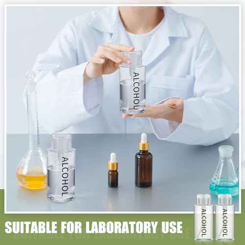 Layhit 6 Pcs 10 oz Alcohol Pump Dispenser Bottle Alcohol Push Down Liquid Dispenser Empty Pumping Bottle Refillable Cosmetic Container for Personal, Salon, Nail Care, Hospital Use (Black)