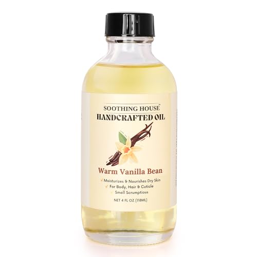 Warm Vanilla Body Oil with Almond & Jojoba - Moisturizing Skin Oil 4oz