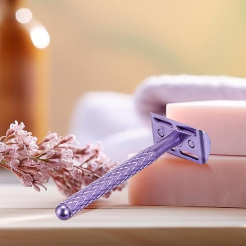 Lightweight Purple Safety Razor for Women with 10 Blades