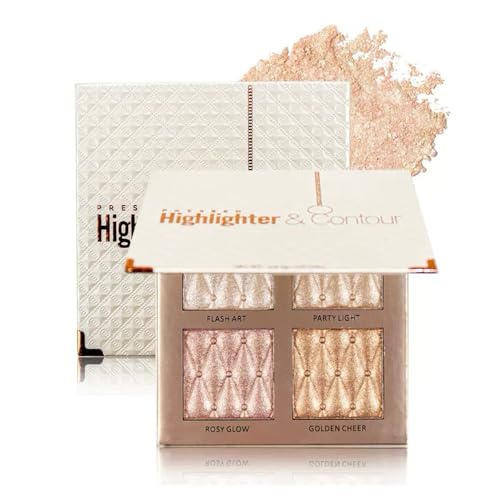 4-Color Highlighter Palette - Shimmer Bronze Contour Makeup