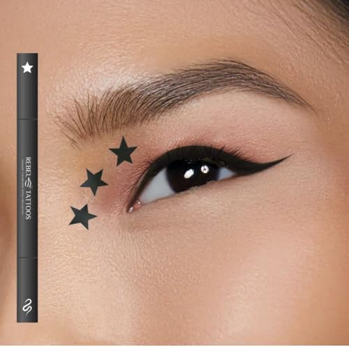 2-in-1 Eyeliner Stamp Star - Waterproof 24H Black Liquid