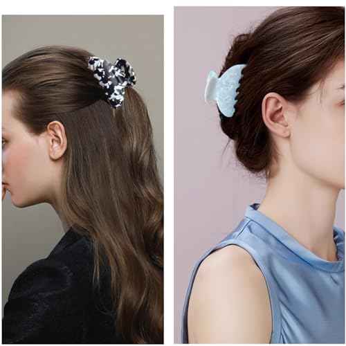 2 Pcs Small Medium Hair Claw Clips for Women Tortoise Shell Claw Hair Clips for Thin Fine Medium Thick Hair