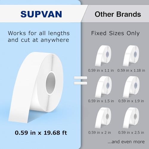 SUPVAN E10 Bluetooth Label Maker Machine with 3 Tapes, Continuous Waterproof Label, Versatile App with 35 Fonts and 1k+ Icons, Inkless Labeler for Home, Kitchen, School, Office Organization, Green