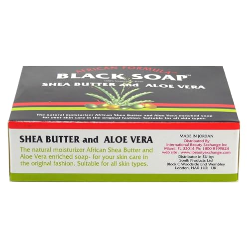 Madina African Black Soap Shea Butter and Aloe Vera, 3.5 oz (Pack of 12)