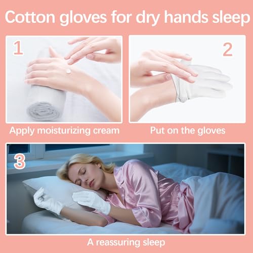 36 Pcs White Cotton Gloves for Sleeping & Eczema