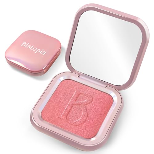 Bistopia Powder Blush Palette - 4 Pink & Peach Shades with Mirror