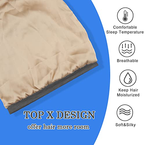 Silk Satin Sleep Bonnet for Women & Men – 2 Pack