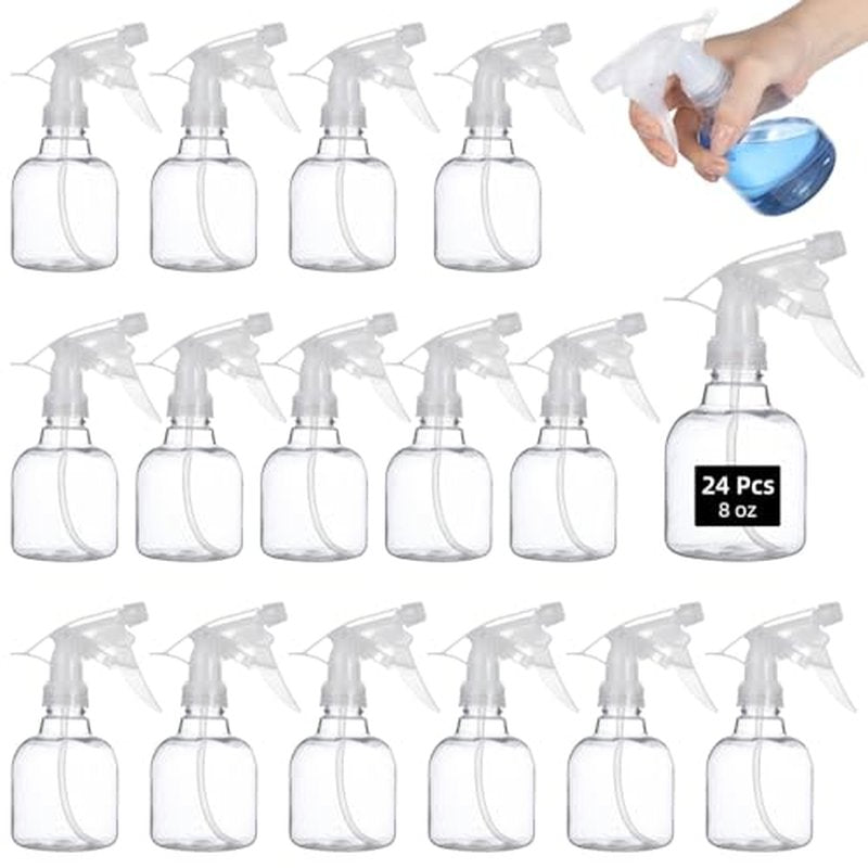 24 Pack 8 oz Refillable Spray Bottles with Adjustable Nozzles
