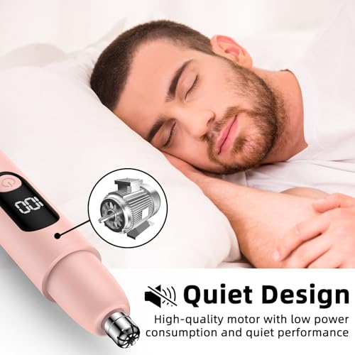 Nose Hair Trimmer Rechargeable Cordless Painless Ear and Eyebrow Trimming Tool-Dual Edge Easy Cleansing for Man Woman (Pink)