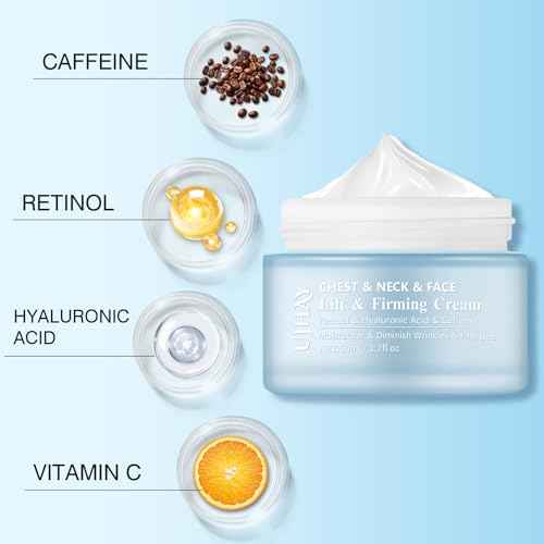 Retinol Neck Cream, Hyaluronic Acid and Caffeine Enriched Neck Firming Cream to Minimize Fine Lines & Dullness - 3-in-1 Moisturizing Cream for Neck, Chest and Face (50 ml/1.7 oz)
