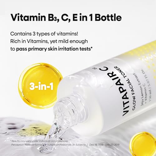 Nature Republic Vitapair C Glow Facial Cleanser Toner Set - Korean Vitamin Skincare, Cleaner Skin, Hydrating, Niacinamide, Lightweight