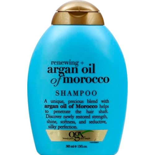 OGX Renewing +Cold-Pressed Argan Oil of Morocco Hydrating Hair Shampoo, Help Moisturize, Soften & Strengthen Hair, Paraben-Free with Sulfate-Free Surfactants, 13 fl oz (Pack of 2)