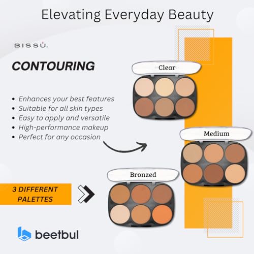 Makeup Kit Bissú Contour Palette with Velvet Puff & Sponges - 01 Clear to Medium
