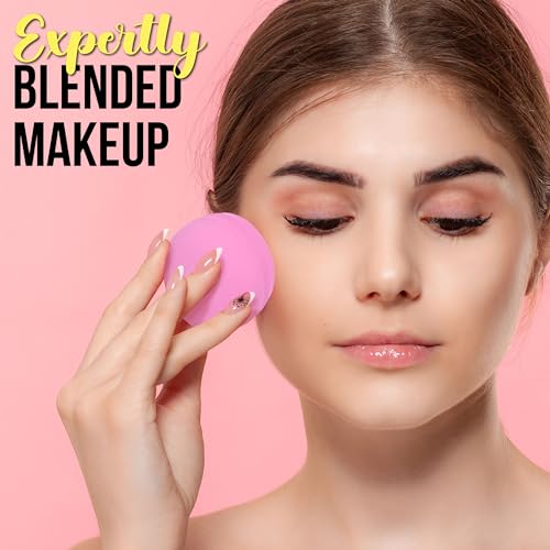 Macaroon Beauty Sponge Set - 8pc Makeup Applicators For Blending & Mattifying - Pink Macaron Beauty Blender Makeup Sponge Collection