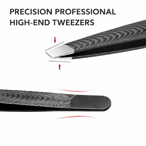 UM Supplies Slant Tweezer, Stainless Steel, High Precision Hair Removal, 1 Count
