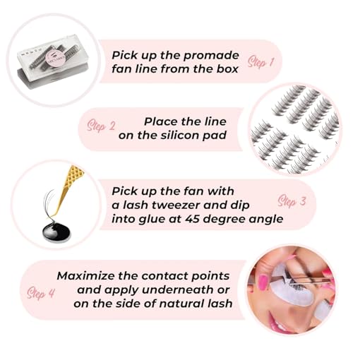Premade Volume Eyelash Fans 7D 0.07 CC Curl 12mm