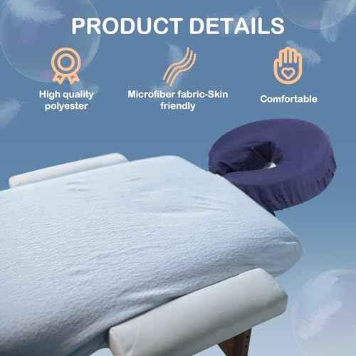 24 Pcs Face Cradle Covers for Massage Table Microfiber Reusable Soft Thicker Massage Table Head Rest Covers Bulk Oil Proof Headrest Cradle Sheets for Spa Beauty Salons (Navy Blue)
