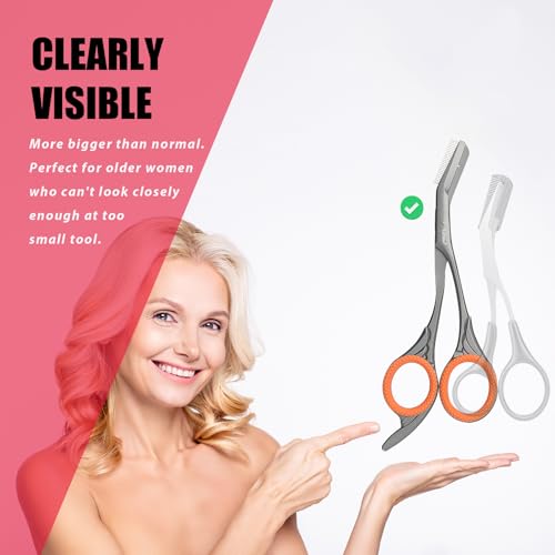 Eyebrow Scissors with Comb - Powder Steel Trimmer