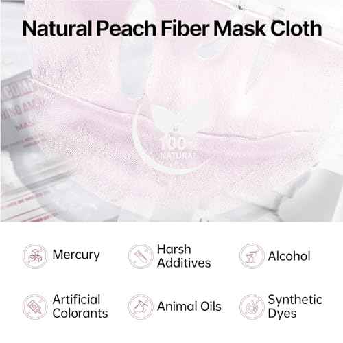 Salmon DNA PDRN Pink Deep Collagen Face Mask,Overnight Sensitive Irritated Skin Face Mask,Hydrating, Firming and Moisturizing Korean Facial Mask 30g*10ea