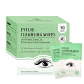 30 Count Eyelid Wipes, Gentle Eyelid Cleansing Wipes with Tea Tree Oil, Moisturizing Eye Wipes for People with Dry Eyes, Itchy, Styes & Blepharitis, Eyelid & Lash Wipes Individually Wrapped for Travel