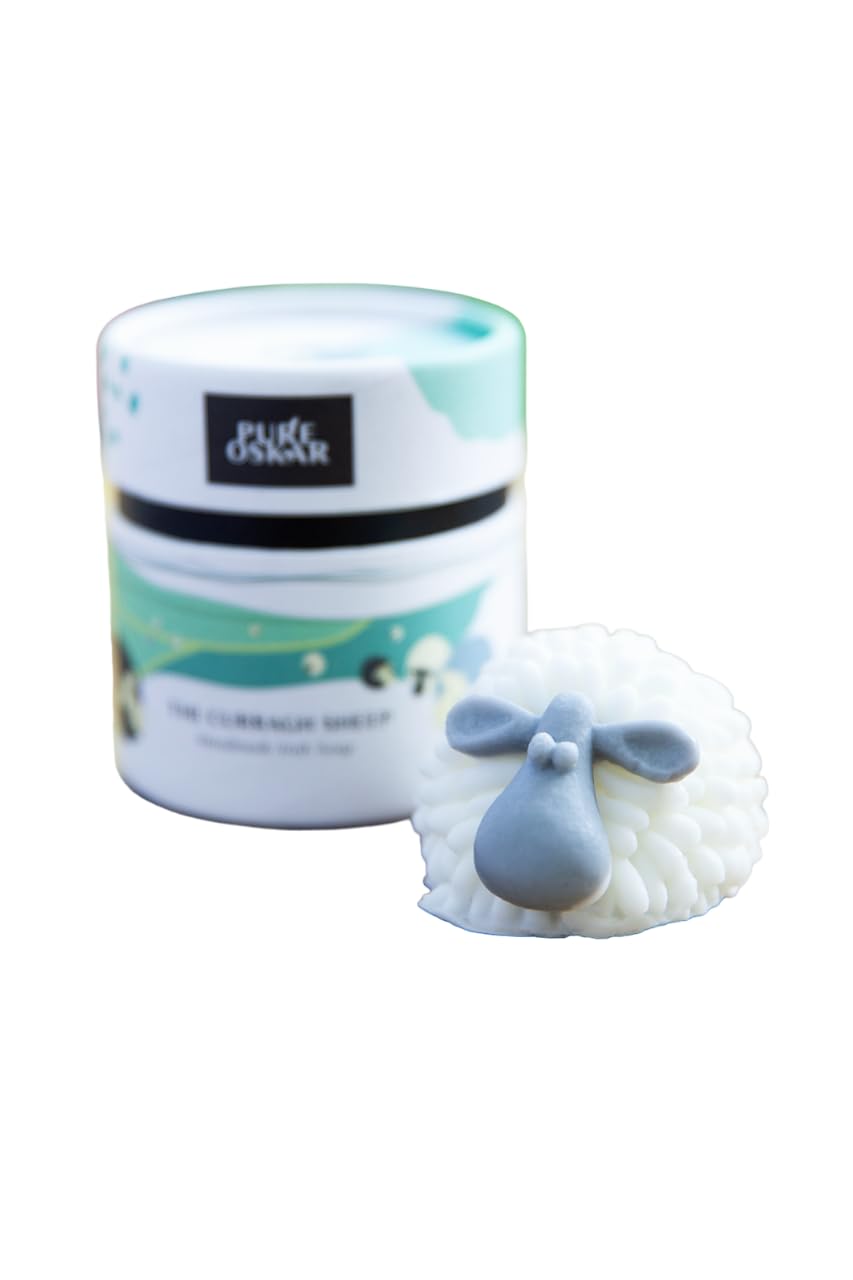 Pure Oskar Curragh Sheep Handmade Irish Soap Natural Moisturizing Ingredients Cute Quirky Fun Irish Gift, Made in Ireland, Gift-boxed