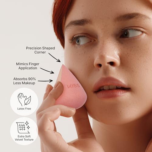Kiss New York 6 Pcs Makeup Sponge Set with 2 Vented Storage Cases + 2 Fingerblend Sponges + 4 Velvet Cloud Puffs, Latex-Free Blender Sponge for Liquid, Cream & Powder Foundation, Soft & Lightweight