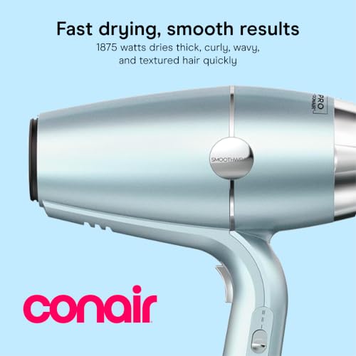 Conair SmoothWrap Ionic Hair Dryer with Diffuser & Concentrator - Mint, 1875W, 1 Pack
