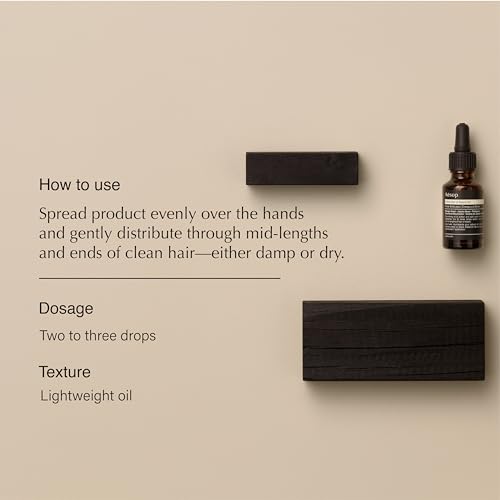 Aesop Shine Hair and Beard Oil | Moisture-Rich, Silicone-Free Oil for Full Beards and Hair | Softens Coarse Texture | No Greasy Buildup | Earthy Citrus Scent | 0.8 oz / 25 mL