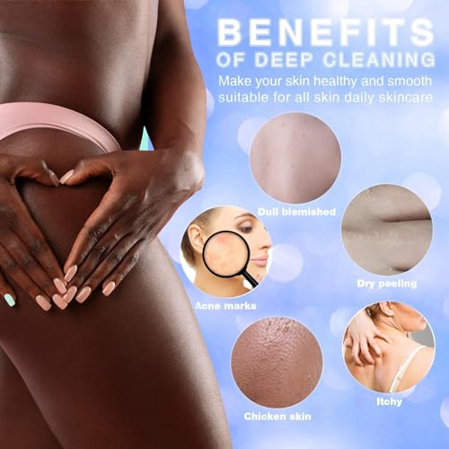 UJFQBH African Bath Sponge Set 3 Colors Long Net Exfoliating Body Scrubber