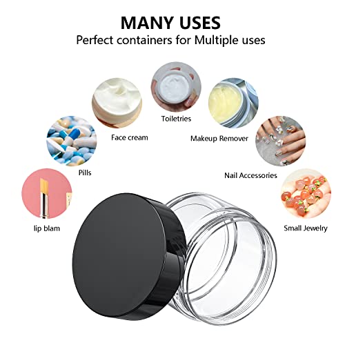 VEAIDE Travel Size Containers for Toiletries - 6 Pack Jars with Spatulas