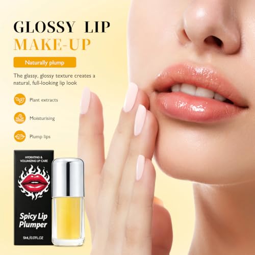 Spicy Plumping Lip Oil - 2PCS Moisturizing Lip Gloss for Fuller Lips