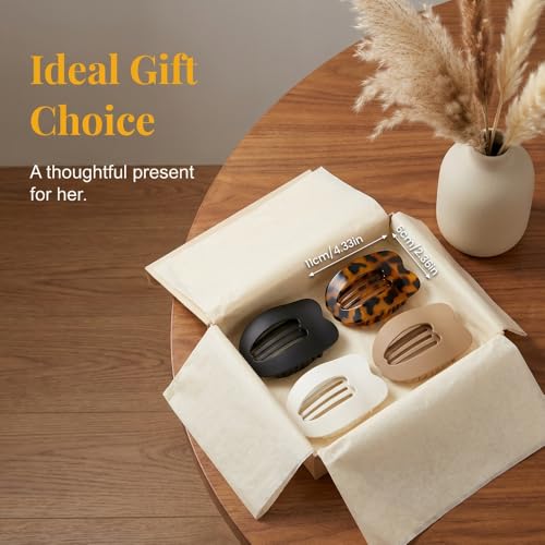 4PC Flat Claw Hair Clips for Women, Strong Hold, Stylish Hair Accessories