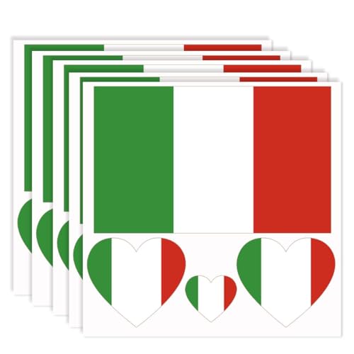 Italy Flag Tattoo Stickers - 20 Pack Waterproof Temporary Tattoos