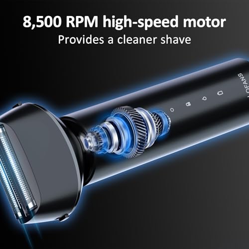 Electric Foil Shaver for Men with Floating Dual Blade Head, Rechargeable Wet & Dry Electric Razor, USB-C Cordless Mens Shaver with Travel Lock for Face Grooming