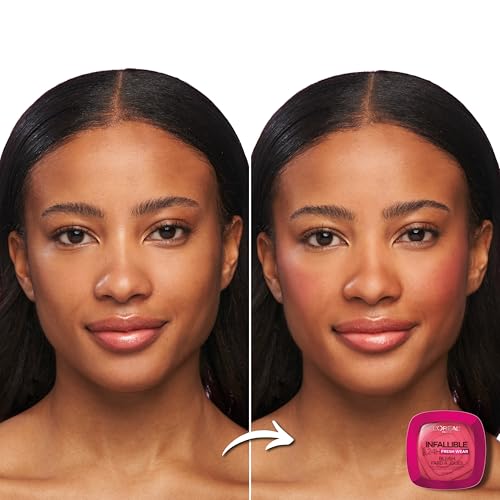 L'Oreal Paris Infallible Soft Matte Blush Confident Pink 0.31 Oz - Long-Lasting Waterproof Make-up
