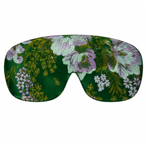 Weighted Flaxseed Sleep Eye Mask Lavender Spring Green – Contoured, Adjustable Strap