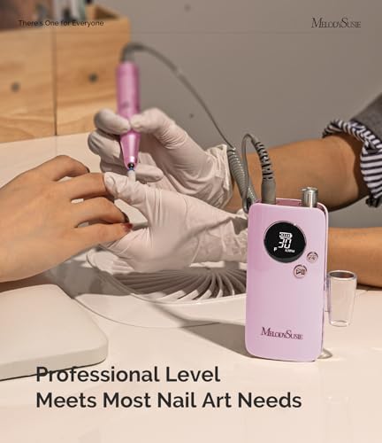MelodySusie SC320F Rechargeable Nail Drill - 30,000 RPM, Clip-On Design for Beginners & Home Use