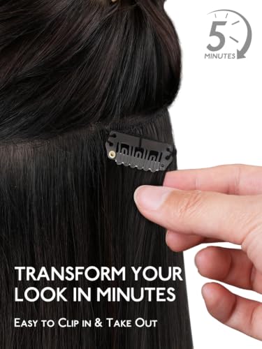 Dark Brown 18 Inch Remy Human Hair Clip-In Extensions 120g - Wennalife #2