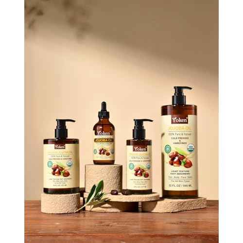 USDA Organic Jojoba Oil Cold Pressed 8 fl oz, 100% Pure & Natural Unrefined Jojoba Oil for Face Hair & Skin Massage, Hexane Free, Deeply Moisturizing Body Carrier oils Multi-Purpose Serum