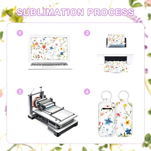30 Pcs Sublimation Lipstick Holder Keychain Blanks, Chapstick Holder with Neoprene Clip-on Sleeve, Bulk Travel Key Ring DIY Sublimation Blanks Products