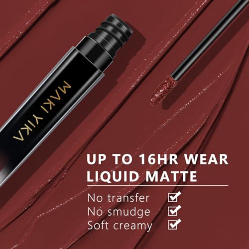 Brown Matte Liquid Lipstick - 16HR Long Lasting Waterproof