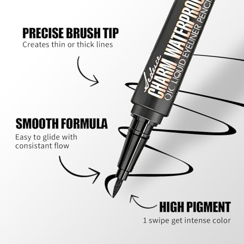 QIC Waterproof Liquid Eyeliner Pen - Black