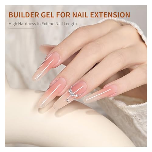Clear Builder Gel for Nails 10ml - Nail Strengthening & Extensions, Hard Gel Polish, Curing Needed
